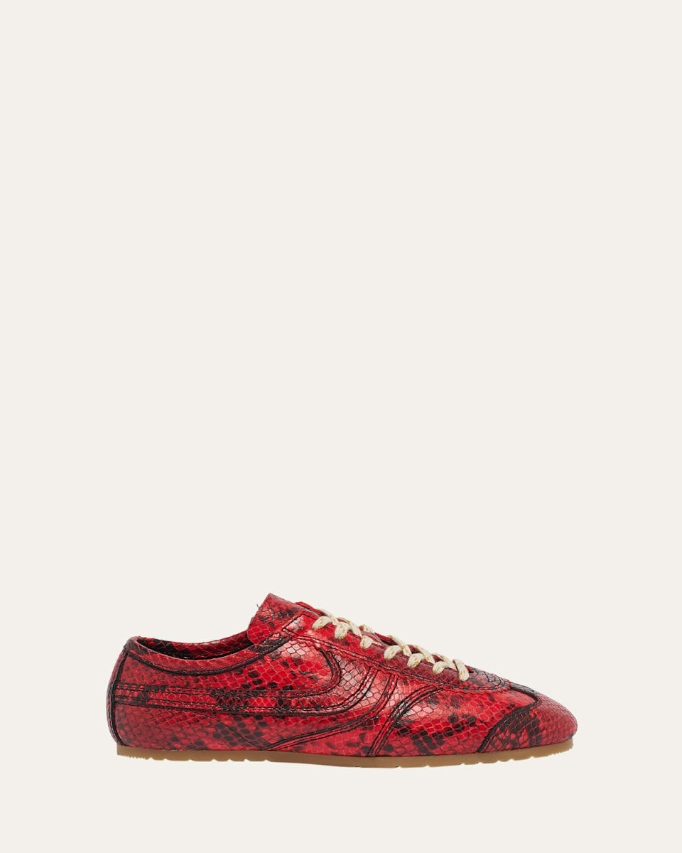 Dustin Snakeskin Printed Leather Sneakers